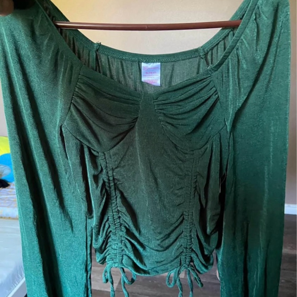 No Boundaries Green Long Sleeve Top